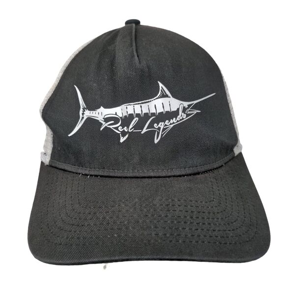 Reel Legends Snapback Trucker Hat Black OSFA Adjustable Embroidered Mesh Back - Picture 1 of 9